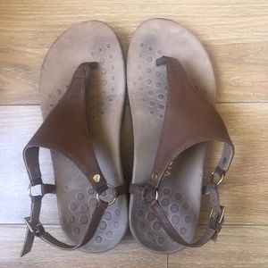 Buckled Tan Vionic Sandles size 8